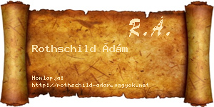 Rothschild Ádám névjegykártya